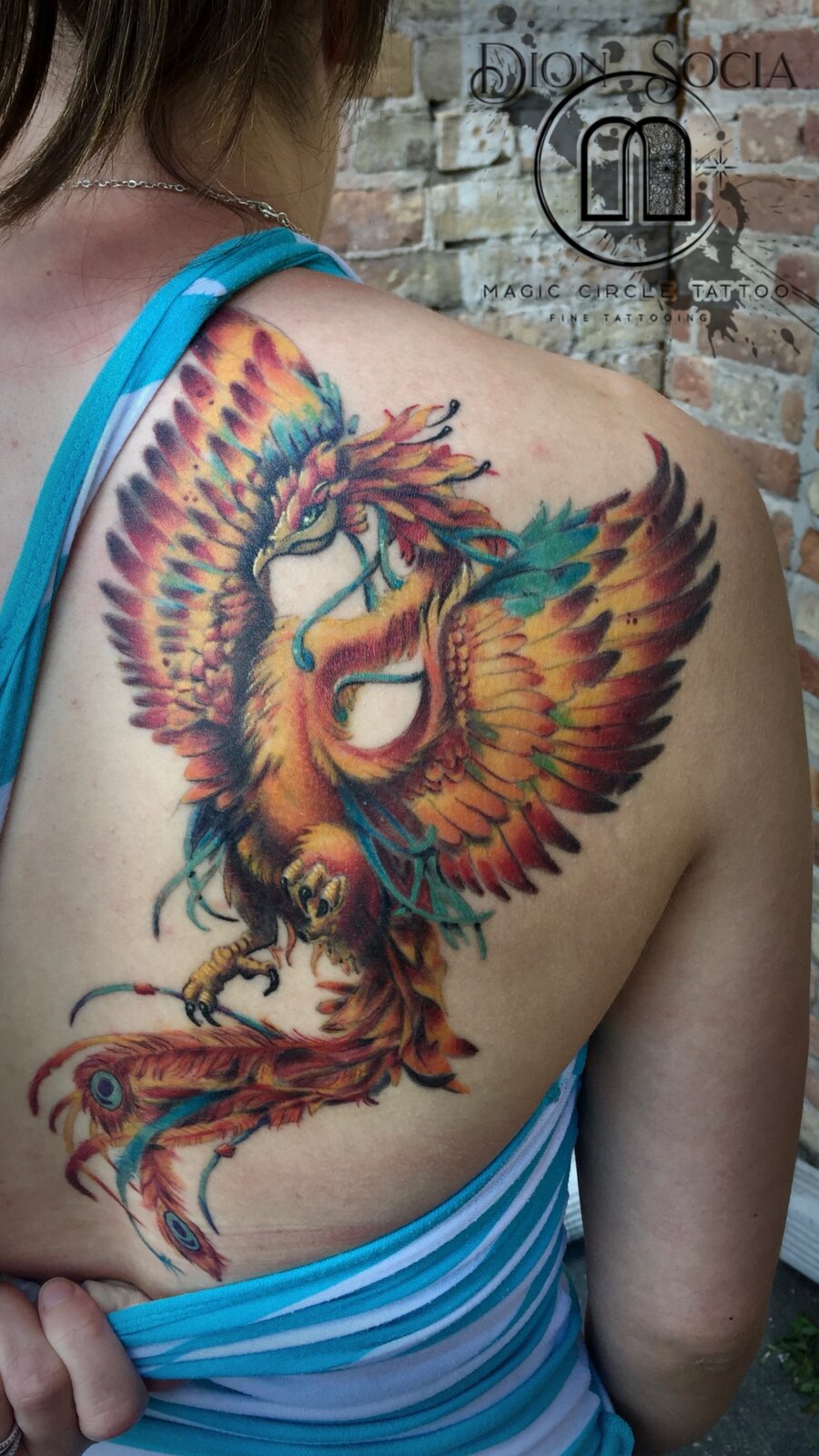 Phoenix - Color Realism Tattoo by Dion Socia - Magic Circle Tattoo Bay City Michigan